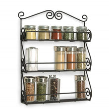 Big Wall Mounted Iron Wall Shelf with 3 Storage Racks for Kitchen, Pantry, Cabinet, Counter top or Free Standing, Rack Holder for Kitchen - Justgrabit Inc.