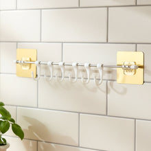 Wall Mounted Adhesive Kitchen Utility Hook Rack (1 Set) - justgrabit.in | Just Grab It