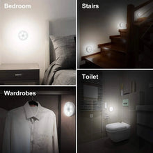Round Shape 8 LED Motion Sensor Induction Led Light (1 Pc) - Justgrabit Inc.