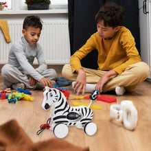 Zebra Pull Along Toy Baby Early Walking Pull Toy Rope Toy for Babies Walking Toy - justgrabit.in | Just Grab It