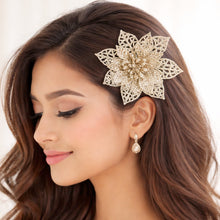 Glitter Flower Hair Clip Set (6 Pc Mix Color Set) - justgrabit.in | Just Grab It