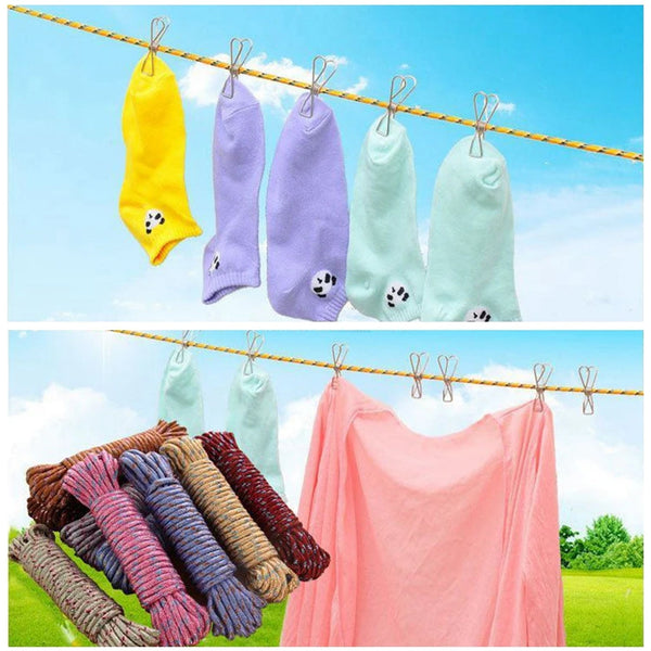 Heavy Duty Drying Nylon Clothesline – Portable & Sturdy (10 Meter) - justgrabit.in | Just Grab It