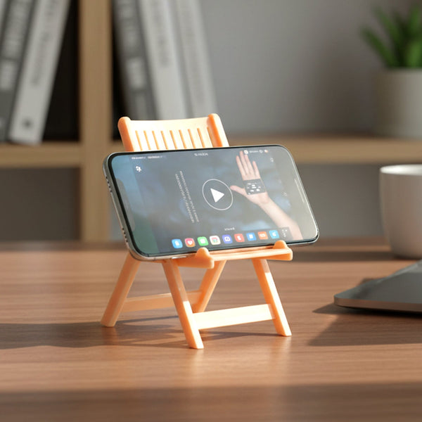 Mini Chair Shape Mobile Stand Holder (1 Pc / Peach Color) - justgrabit.in | Just Grab It