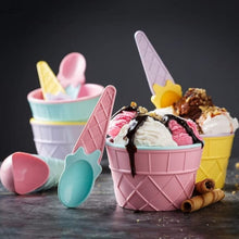 Ice - Cream Waffle Spoon Bowl Cup Set Premium Ice Cream Set 12 Units Coupler Bowl - justgrabit.in | Just Grab It