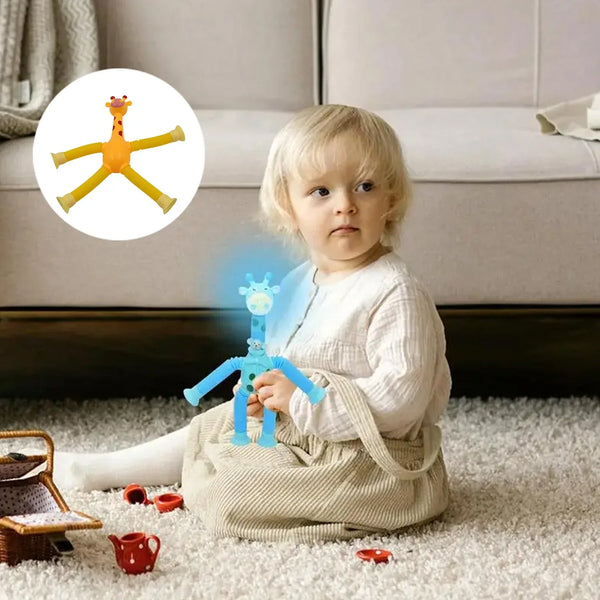 LED Telescopic Suction Cup Giraffe Toy, Tubes Fidget Toys, Shape Changing Telescopic Sensory Tubes Fidget Tubes Sensory Toys Suction Toy, Funny Gift (3 Pcs Set) - Justgrabit Inc.