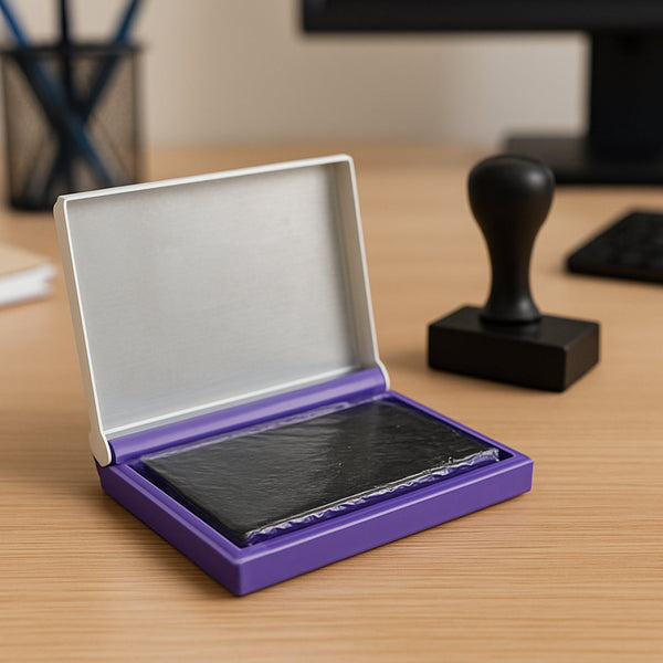 Yashu Plastic Stamp Pad Violet Ink, Quick - Dry Refillable Pad (1 Pc) - justgrabit.in | Just Grab It