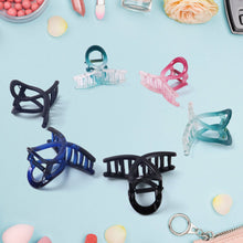 Plastic Hair Clamp Grip, Simple Matte Hair Barrette Clamp (12 Pc / Mix Design) - justgrabit.in | Just Grab It