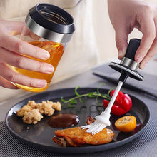 Clear Glass Oil Dispenser Bottle Integrated Silicone Basting Brush (250ml Approx) - justgrabit.in | Just Grab It