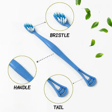 2 - in - 1 Tooth Brush with Tongue Scraper, Soft Bristle & Long Handle (8Pcs) Soft Toothbrush - Justgrabit Inc.