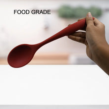 HEAT RESISTANT SILICONE BASTING SPOON NON - STICK SPOON HYGIENIC SOLID COATING COOKWARE KITCHEN TOOLS (27CM) - justgrabit.in | Just Grab It