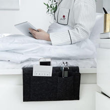 Flat Bedside Caddy, Bed Side Pocket Storage Organizer Bag with 5 Pockets (1 Pc) - justgrabit.in | Just Grab It