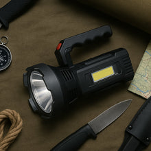 Heavy - Duty Rechargeable USB LED Hand Torch with COB Side Light (1 Pc) - justgrabit.in | Just Grab It