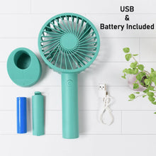 Portable Handheld Fan With 3 Speeds Battery Operated Fan Rechargeable Multi Colors As Base Phone Holder Fan (Battery Included) - Justgrabit Inc.
