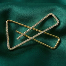 Premium Golden Crystal Triangle Saree Safety Pin Brooch (1 Pc) - justgrabit.in | Just Grab It