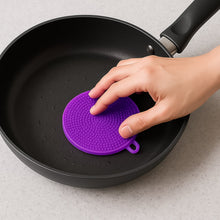 Purple Silicone Dish Scrubber Sponge Mildew Free, Non Stick, Heat Resistant - justgrabit.in | Just Grab It
