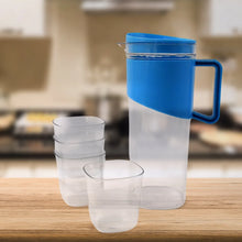 Transparent Stylish Premium Jug with Elegant Handle (2000 ML Jug Approx & 4 Pcs Plastic Glass) - Justgrabit Inc.