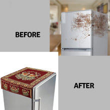 Cotton Fridge Top Cover Set - Standard, Appliance Covers Fridge Dustproof Cover with Peacock Deign 6 Utility Side Pockets Fridge Cover For All types Fridge Refrigerator Use (100x60CM) - Justgrabit Inc.