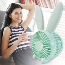 Cute Rabbit USB Desk Fan for Kids & Camping (1 Pc, Plastic, Mist Air) - justgrabit.in | Just Grab It