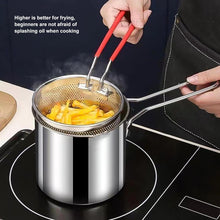 Small Deep Frying Pot With Strainer Basket (2 Pc Set / 1200 ML)) - justgrabit.in | Just Grab It