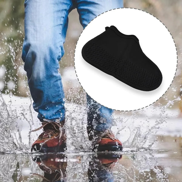 Non - Slip Silicone Rain Reusable Anti skid Waterproof Fordable Boot Shoe Cover (Small Size / 1 Pair / Mix Color) - Justgrabit Inc.
