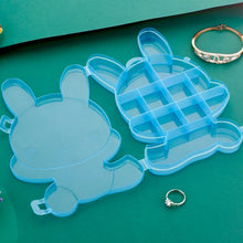 Transparent Cartoon Bear Clear Plastic Storage Box Jewelry Organizer Holder Cabinets For Small objects (1 Pc Mix Color) - justgrabit.in | Just Grab It