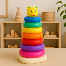 Plastic Baby Kids Teddy Stacking Ring Jumbo Stack Up Educational Toy 7pc - Justgrabit Inc.