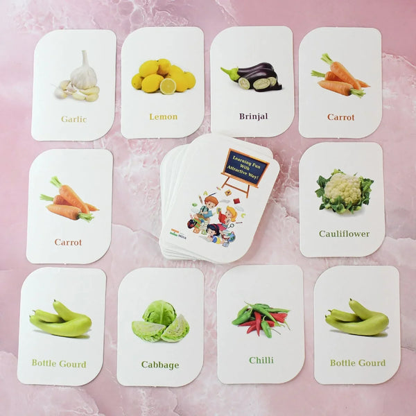 Kidkraft 32 - Piece Educational Vegetable Flash Cards Set - Justgrabit Inc.