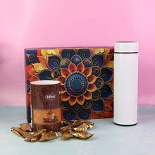 Effete Coffee Almonds Gift Hamper, Golden With Bottle (2 Pc Set), Mix Color - justgrabit.in | Just Grab It