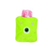 Green One - Eyed Monster Print Small Hot Water Bag with Cover for Pain Relief - Justgrabit Inc.