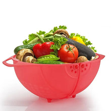 Plastic Revolving Multi Functional Rice, Vegetable Fruit Wash Basket Bowl - Justgrabit Inc.