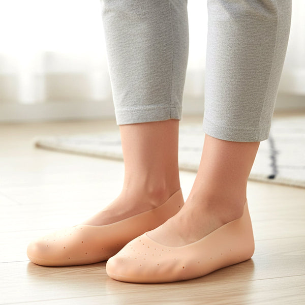 Silicone Heel Protector Socks – Anti Crack Foot Care Socks (1 Pair) - justgrabit.in | Just Grab It