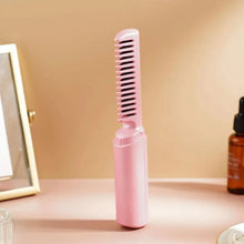 Rechargeable Mini Hair Straightener, Travel Portable USB Charging Cordless Hair Straightener Bursh, Three Temperature Adjustments Flat Iron Comb (1 Pc) - Justgrabit Inc.