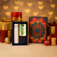 Effete Kesar Pista Almonds Gift Hamper, Golden With Bottle (2 Pc Set), Mix Color - justgrabit.in | Just Grab It