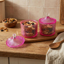 Plastic Luxury Transparent Dry Fruit Storage Jars (2 Pc) - justgrabit.in | Just Grab It