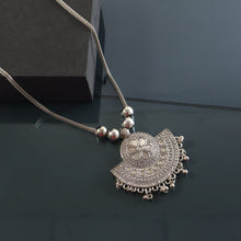 Oxidised Silver - Tone Traditional Long Necklace (1 Pc) - justgrabit.in | Just Grab It