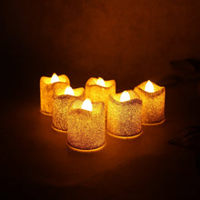 Christmas Premium Glitter LED Tealight Candles (6 Pc Set) - justgrabit.in | Just Grab It