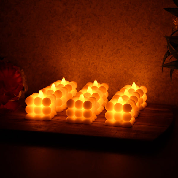 Decorative LED Bubble Candles (9 Pc / Set) - justgrabit.in | Just Grab It