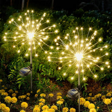 Solar Powered Warm White Starburst Firework Garden Light Set (2 Pc / 120 LED) - justgrabit.in | Just Grab It