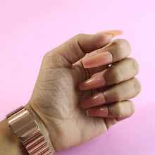Elegant Nude Glossy Artificial Nail Tips fake nails (24 Pc Set) - justgrabit.in | Just Grab It