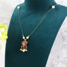 Traditional Lotus Motif Pendant Chain (1 Pc) - justgrabit.in | Just Grab It