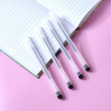 Transparent Smooth Writing Black Gel Pens Set of 6 Pieces - justgrabit.in | Just Grab It
