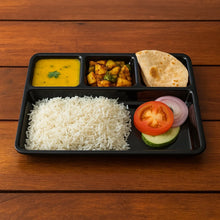 Plastic 4 - Compartment Rectangular Meal Serving Tray – Sectioned Dining Plate (1 Pc) - justgrabit.in | Just Grab It