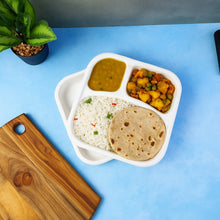 Compostable Bagasse 3 - Compartment Square Meal Plate - justgrabit.in | Just Grab It