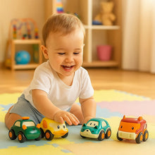 Cartoon Pull - Back Car Toy Set for Kids (12 Pc) - justgrabit.in | Just Grab It