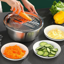 3 - in - 1 Stainless Steel Mixing, Straining & Grater Bowl Set - justgrabit.in | Just Grab It