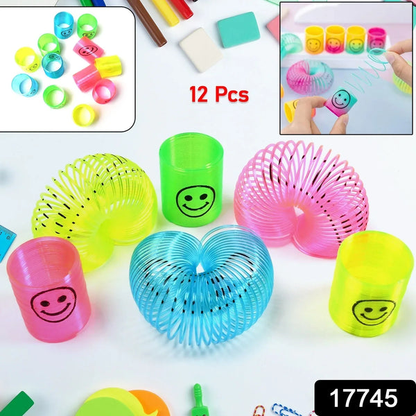 Multicolor Magic Smiley Spring, Spring Toys, Slinky, Slinky Spring Toy, Toy for Kids for Birthdays, Compact and Portable Easy to Carry (12 Pcs Set) - Justgrabit Inc.