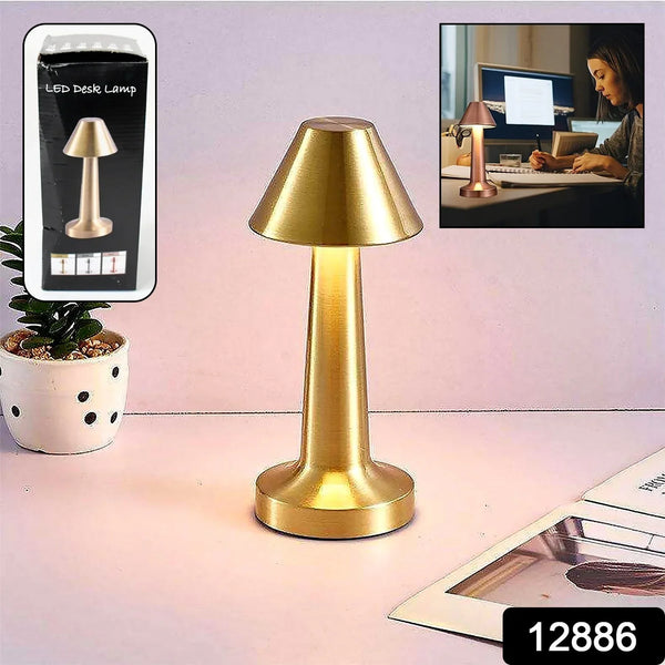 LED Lamp with Touch Control | Decorative Desk Lamp, Portable Metal LED Table Lamp, USB Rechargeable, 3 Color, 3 Levels Brightness, Dimmable Eye Protection Modern Lamp for Home Decor Party Kids Room Bedroom (1 Pc) - justgrabit.in | Just Grab It