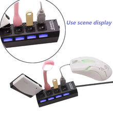 4 Port USB, HUB USB 2.0 HUB Splitter High Speed with On/Off Switch Multi LED Adapter Compatible with Tablet Laptop Computer Notebook - Justgrabit Inc.