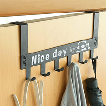 Heavy - Duty Carbon Steel Door Hook Hanger Rack (2 pc / 6 Hook / Black) - justgrabit.in | Just Grab It