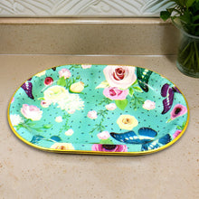 Plastic Flower Printed Design Serving Tray (3 Pcs Set / Mix Color) - justgrabit.in | Just Grab It
